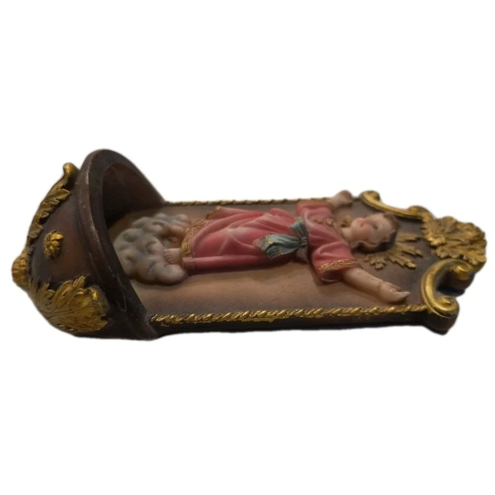 VTG Divino Nino Jesus Holy Water Font Wall Hanging Statue Grandmacore Kitsch